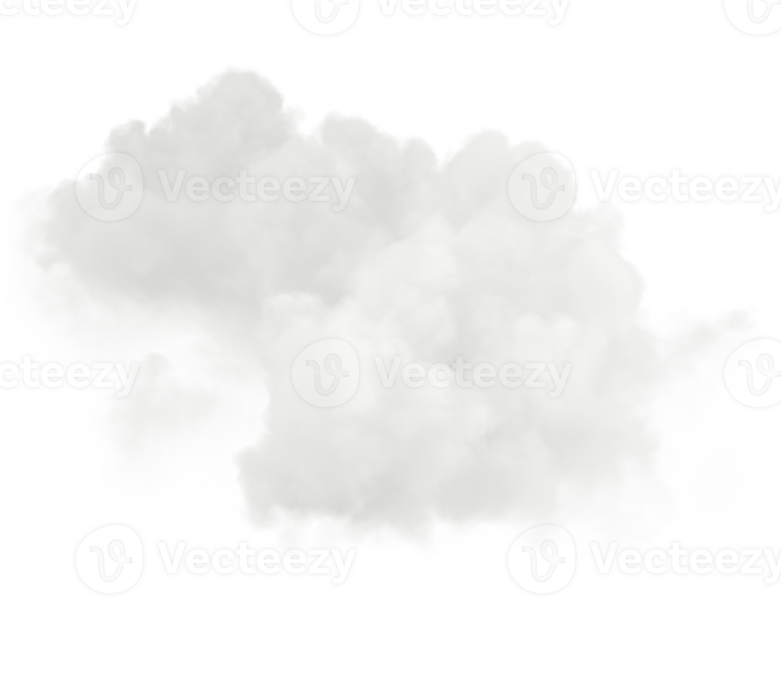 Isolate smooth pure white clouds on transparent backgrounds 3d rendering png