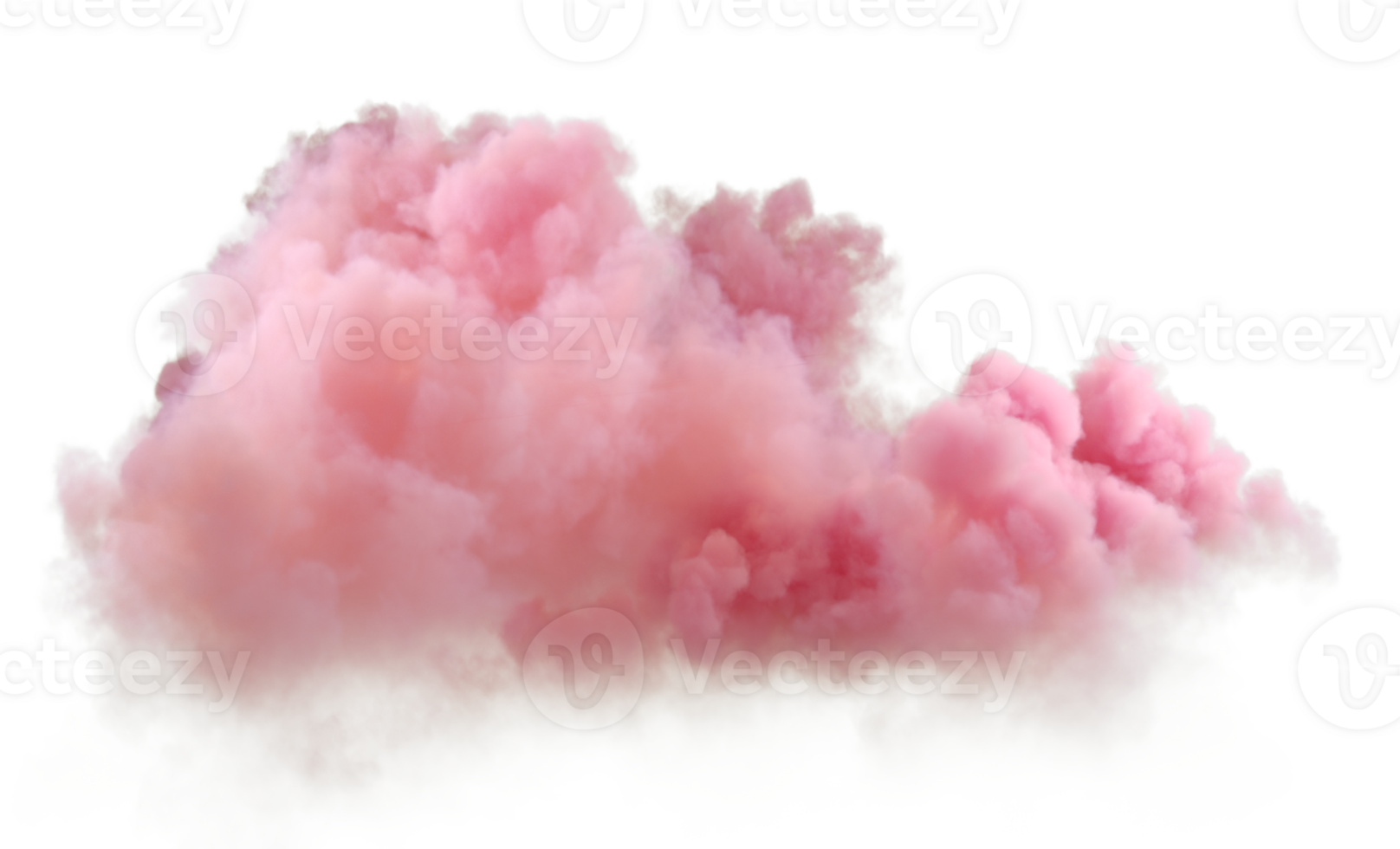Sundown pink clouds landscape on transparent backgrounds 3d rendering png