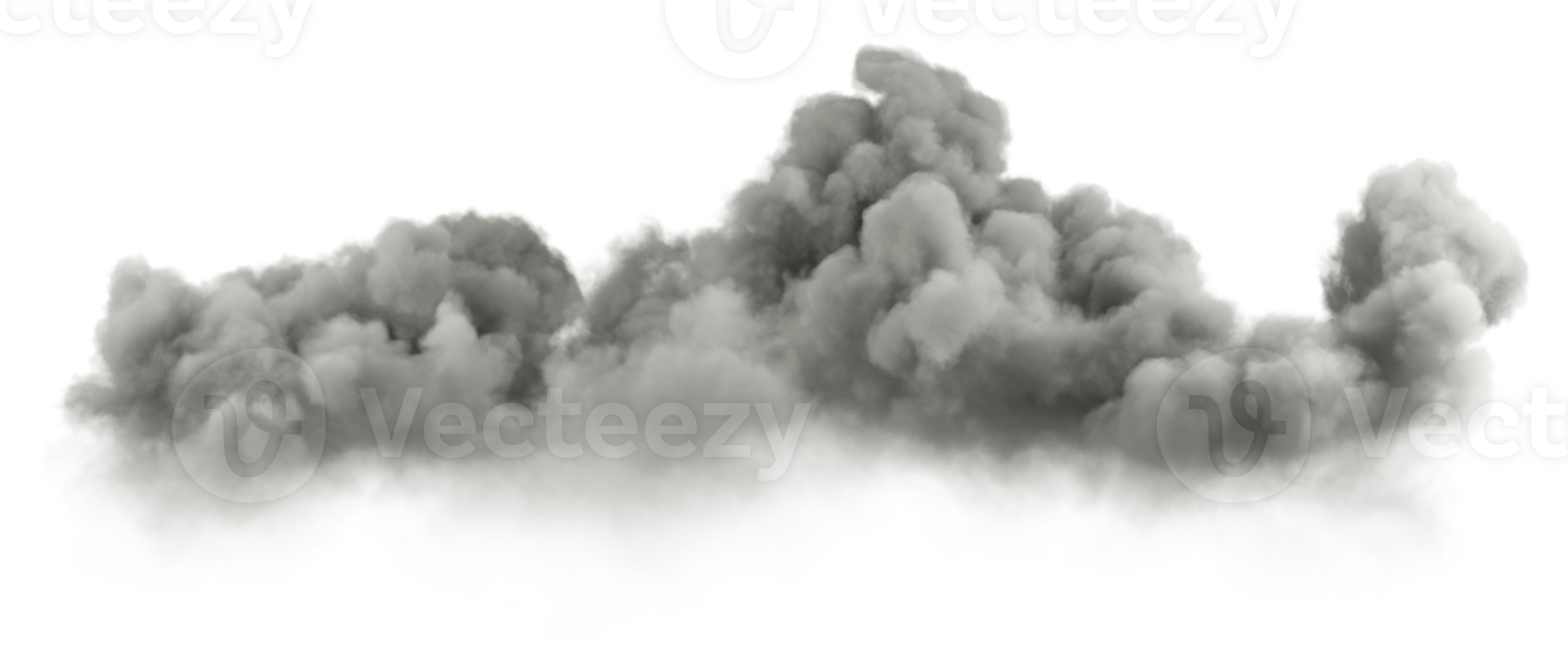 Mystic darkness clouds pollution cutout on transparent backgrounds 3d render png