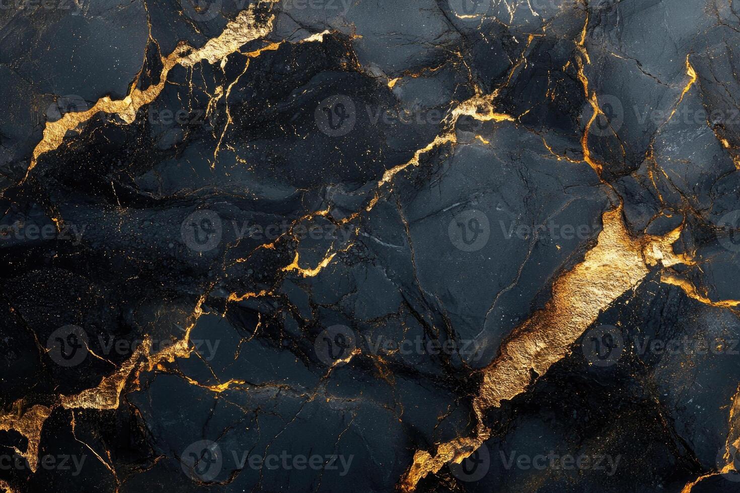 Black marble with golden veins creating luxurious texture photo