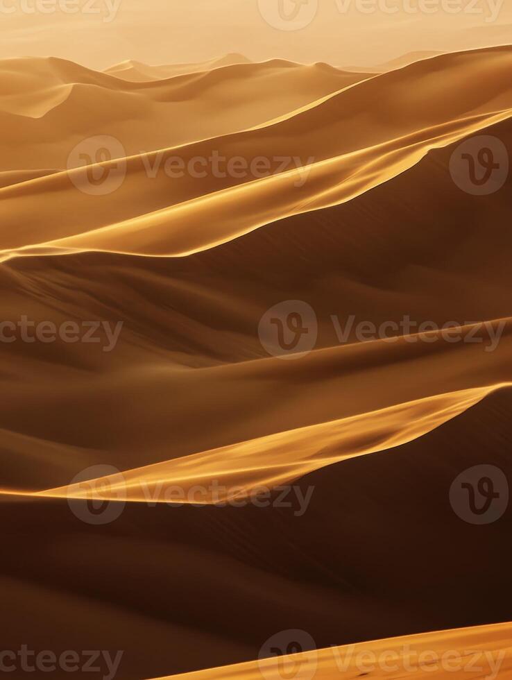 The desert is full of sand dunes and mountains photo