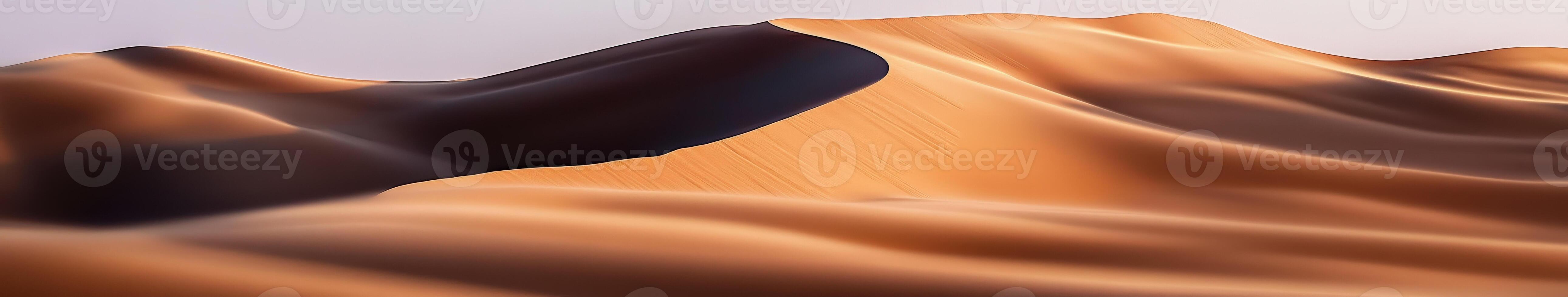 A desert landscape with sand dunes and mountains photo