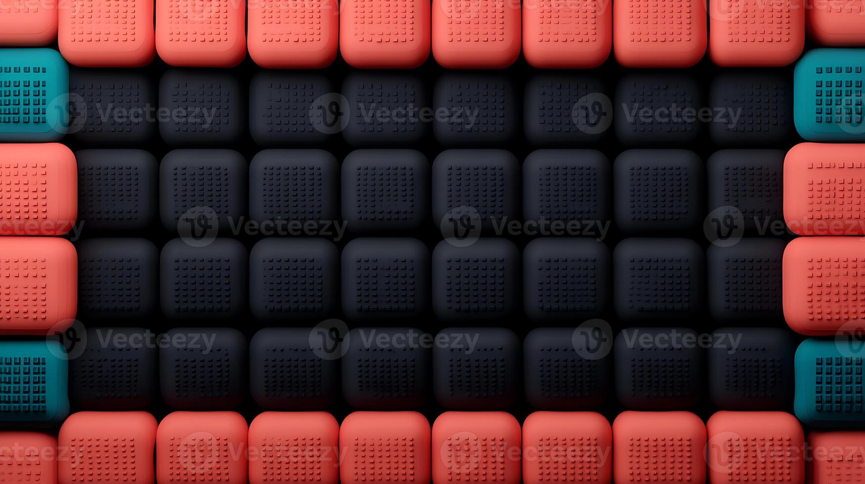 Colorful geometric pattern of interlocking blocks creating a vibrant abstract design photo