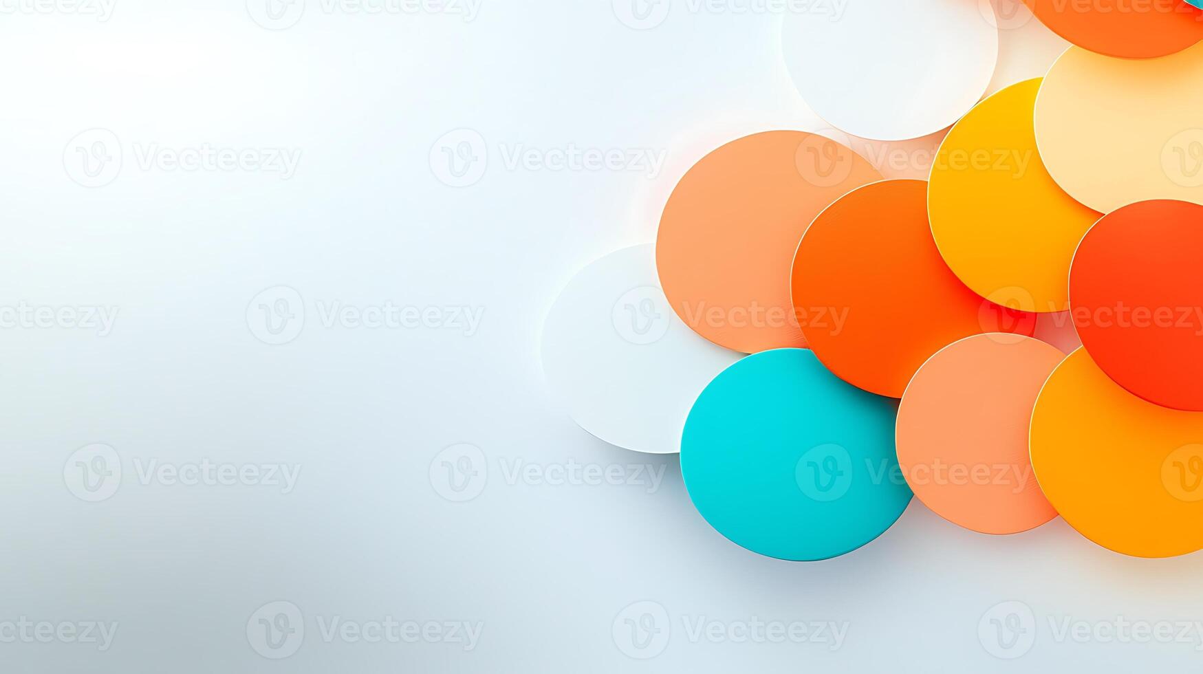 Colorful overlapping circles in a gradient background creating a vibrant and modern design photo