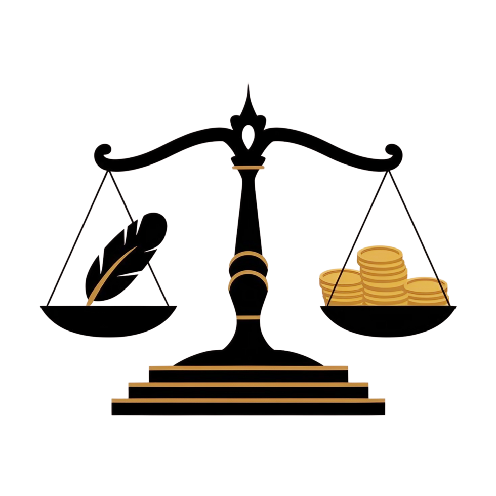 golden law scale icon transparent background png