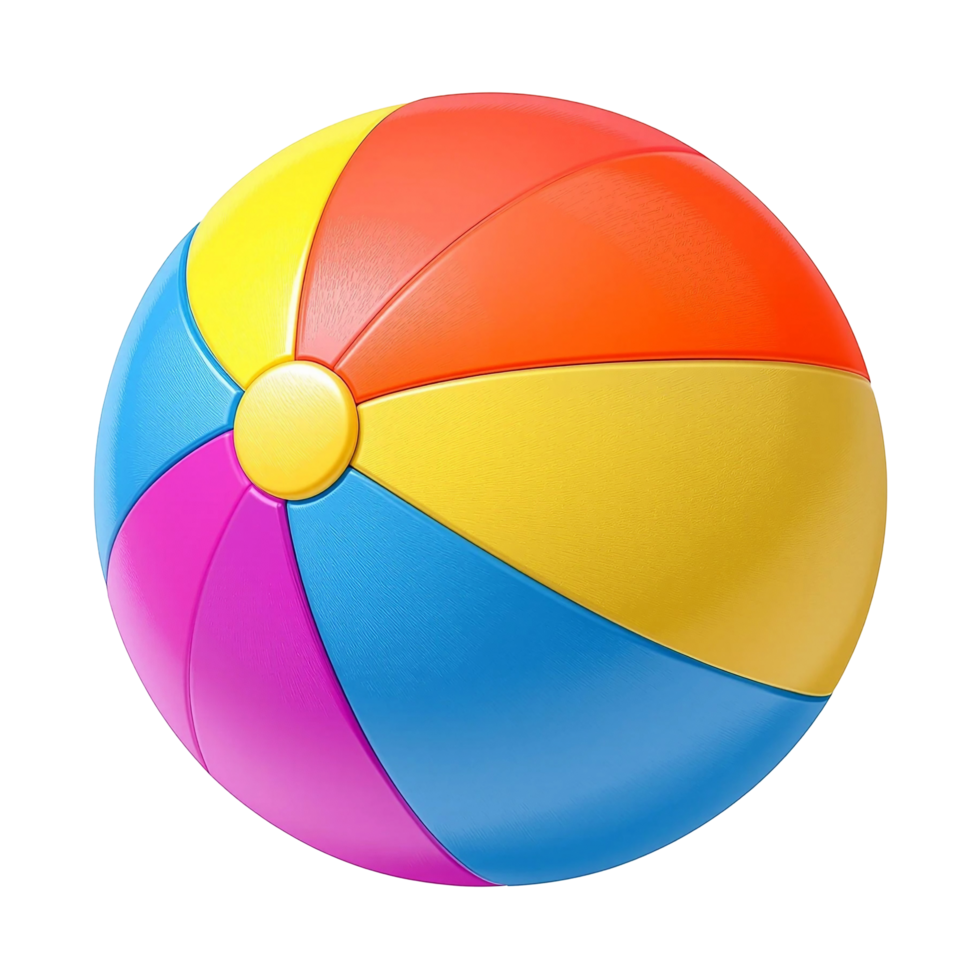 colorful 3d beach ball transparent background png