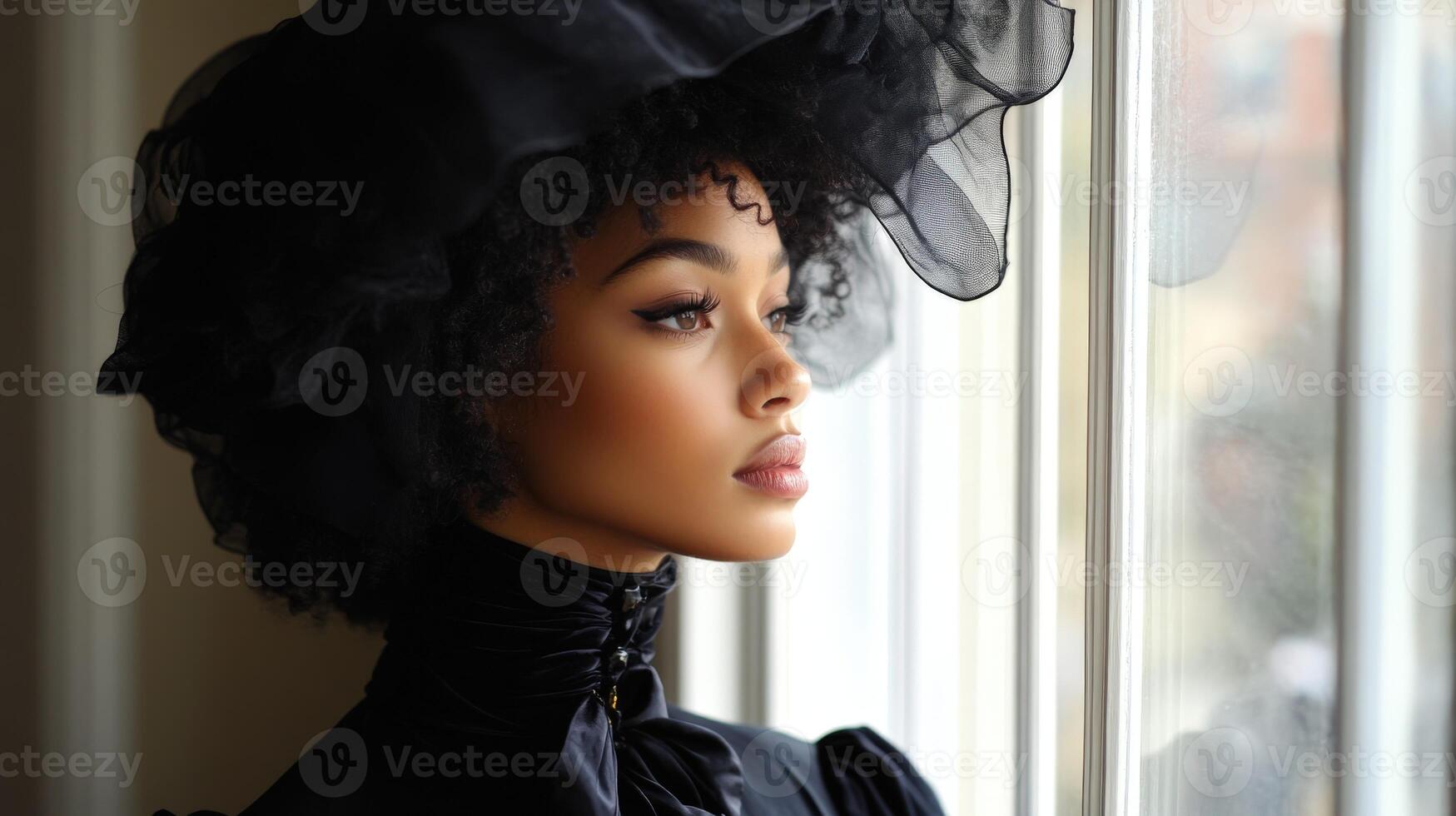 Silk bonnet fashion highlighting elegance and style in natural light photo