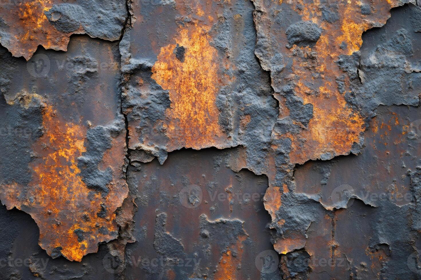 Rusty metal surface showing corrosion and decaying paint texture photo
