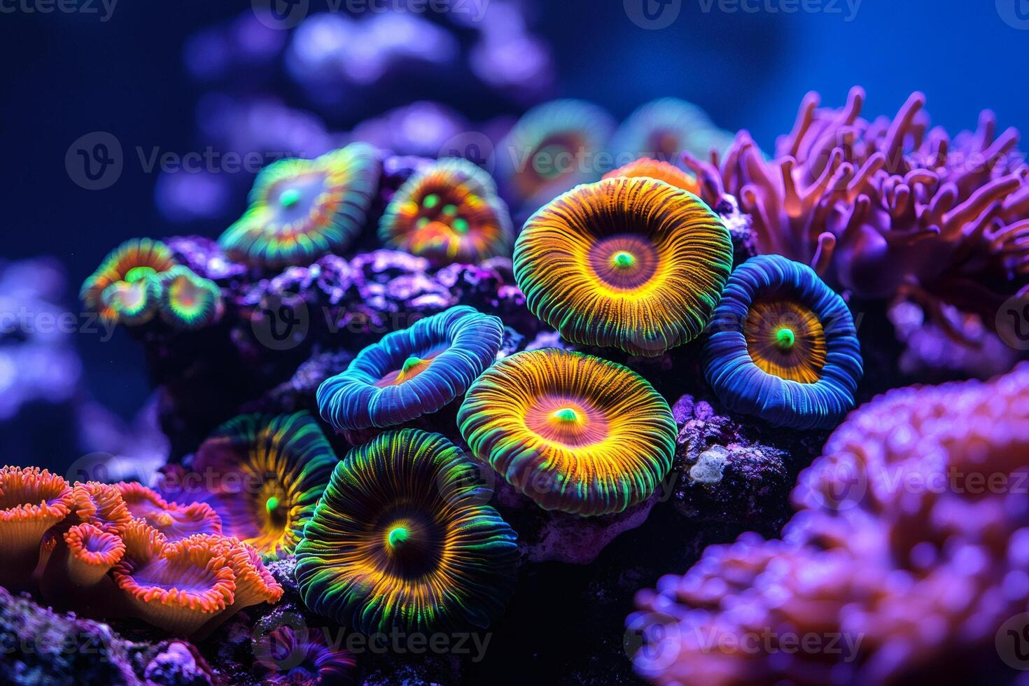 Colorful coral reef thriving in underwater ecosystem photo