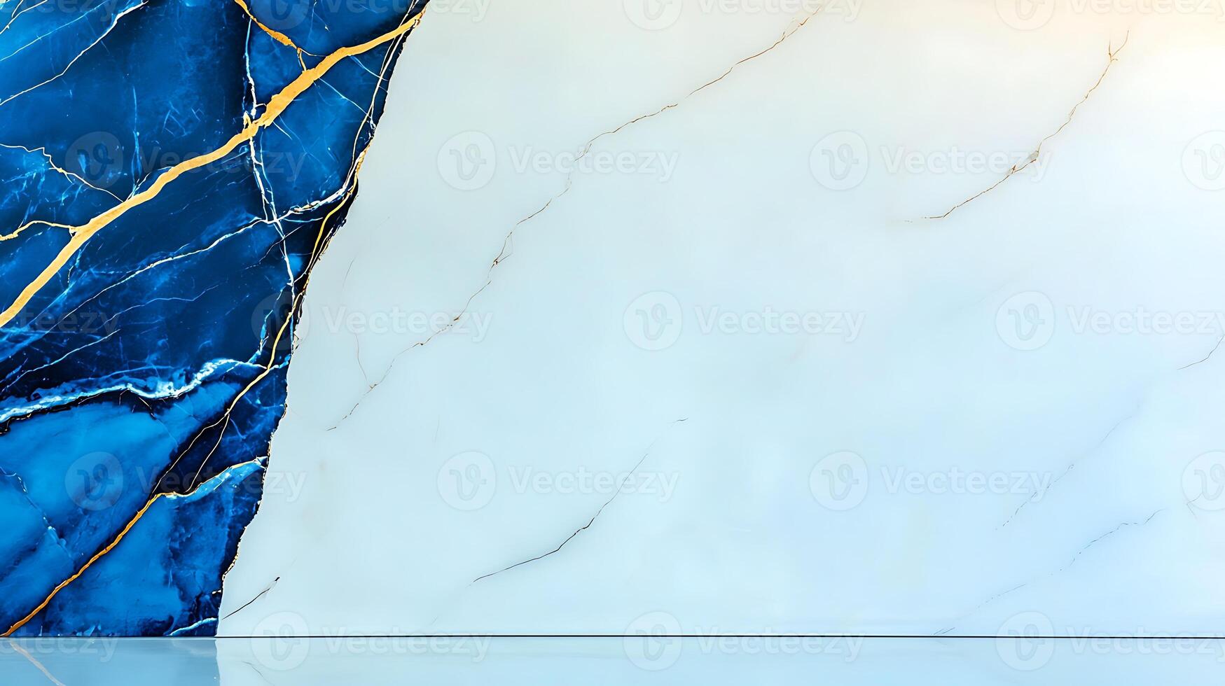 Elegant marble background featuring blue and white patterns with golden veins, ideal for design use photo