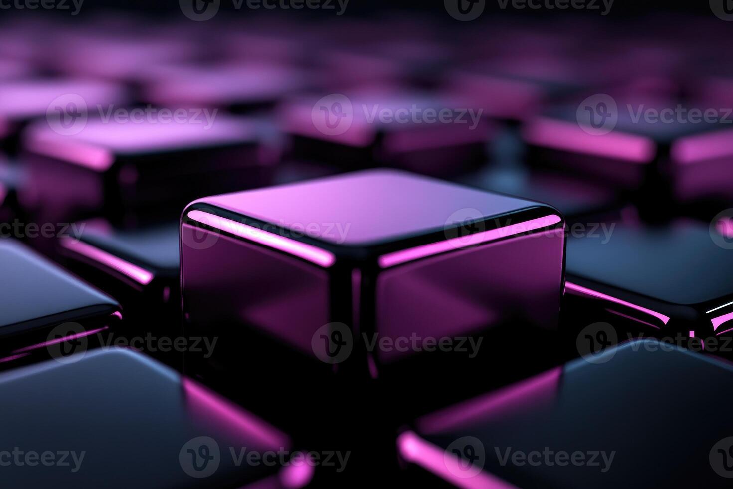 Shiny purple cubes forming an abstract pattern in a grid formation photo