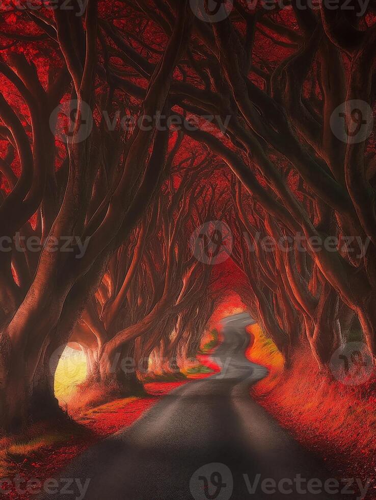 The dark hedges of the north photo