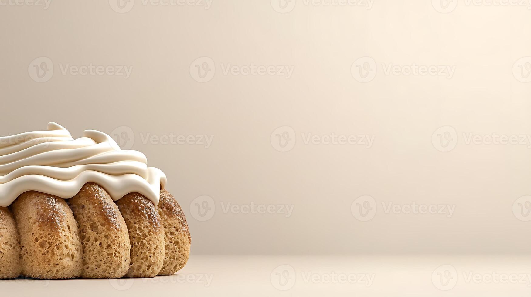 Deliciously crafted dessert with creamy frosting on a neutral background, ideal for culinary use photo