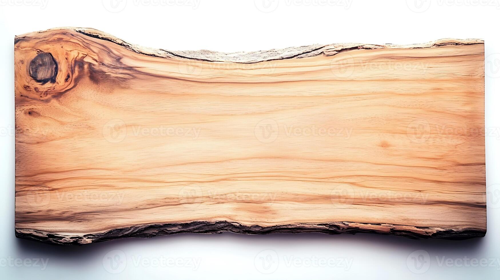 Natural wooden slab showcasing intricate grain patterns, ideal for crafts and decor projects photo