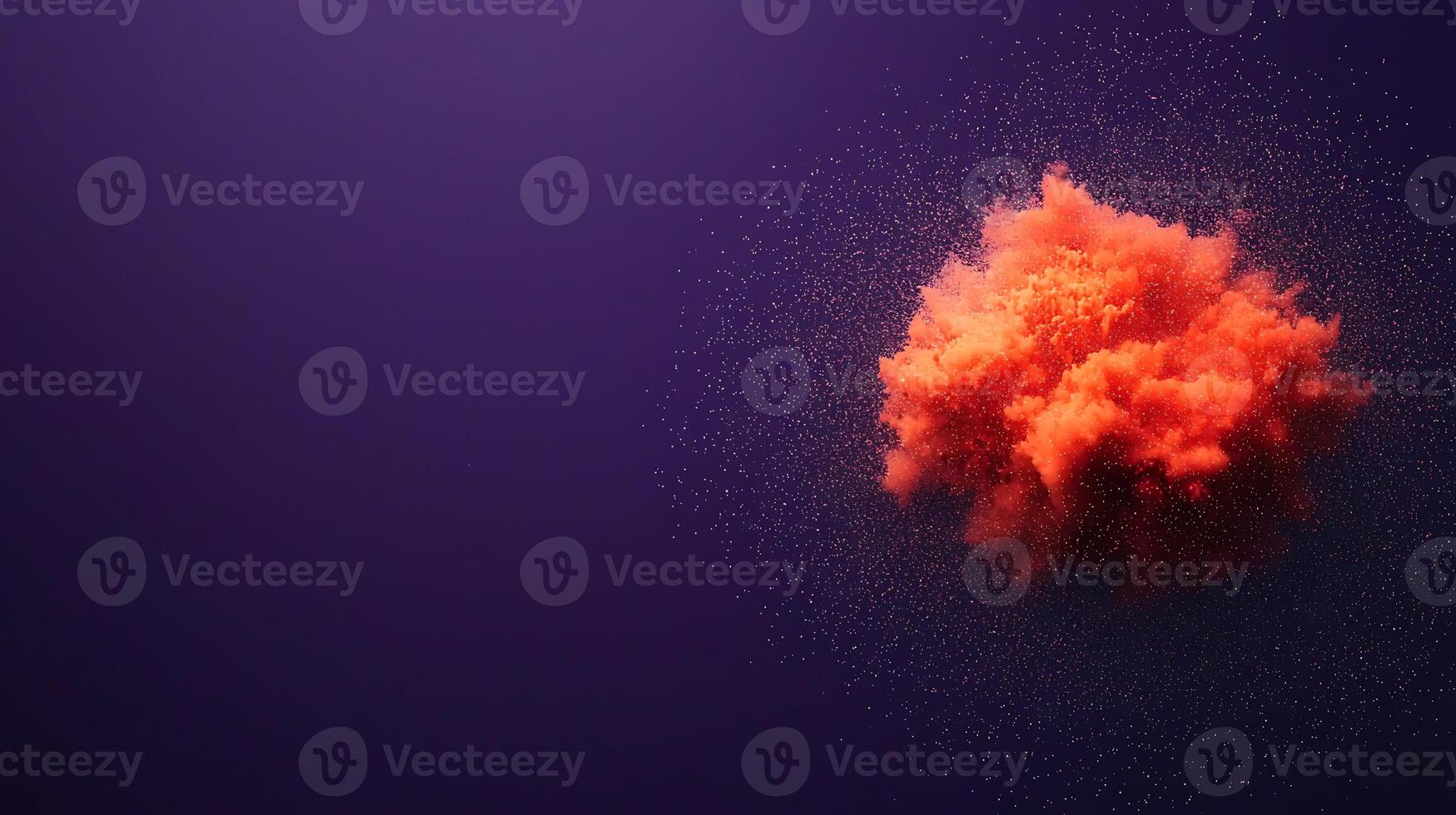 Vibrant orange explosion of color against a deep purple background, resembling a creative art piece photo