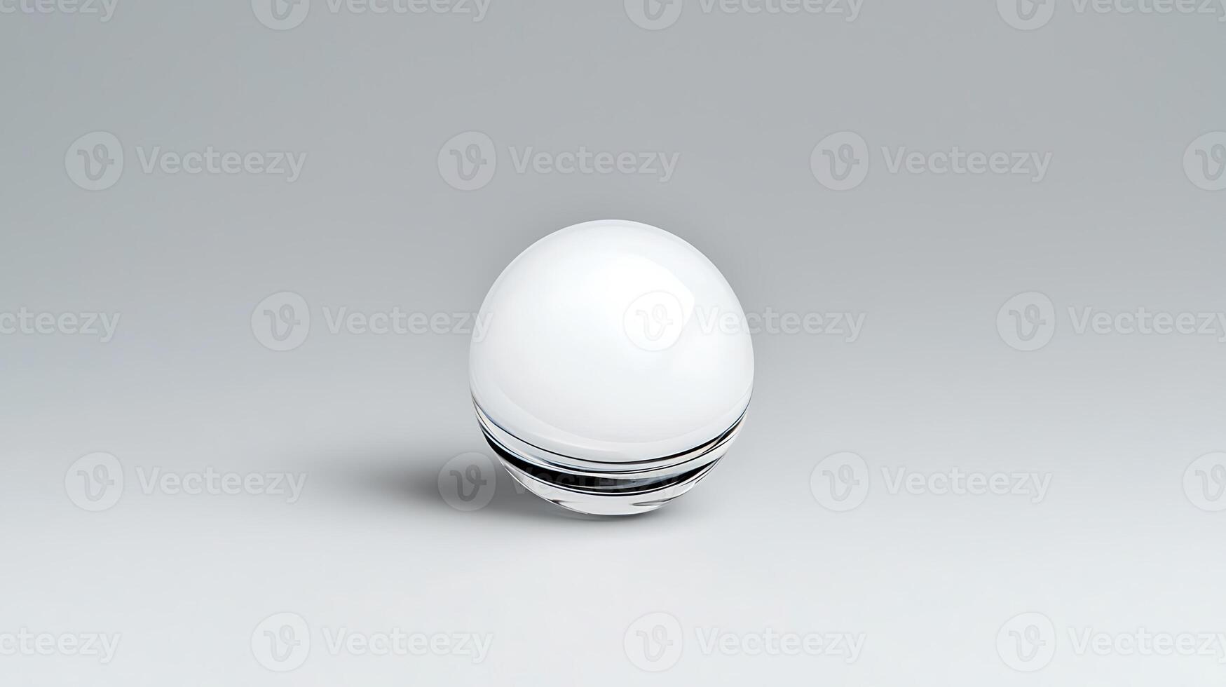 Transparent glass sphere on a smooth gradient background, reflecting light subtly photo