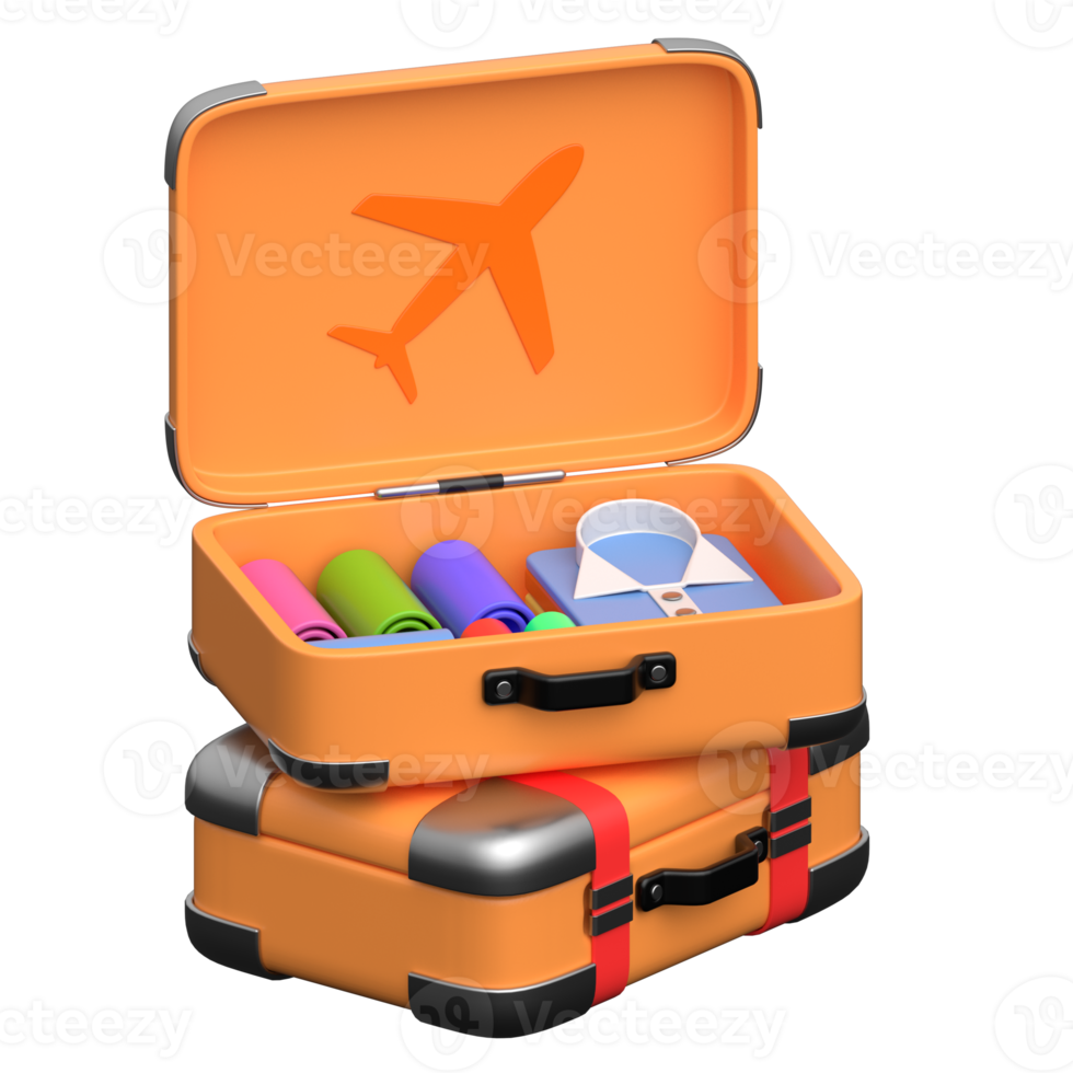 3D Travel Suitcases Icon png