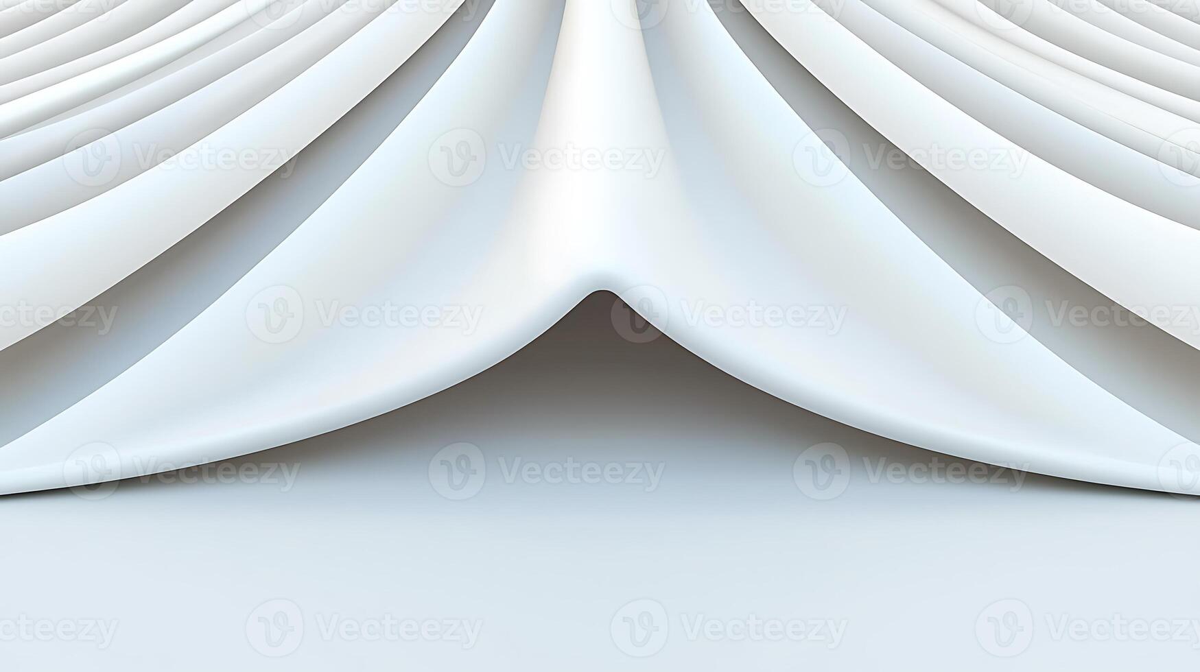 Smooth white fabric drapes creating elegant folds and shadows in a minimalist setting photo