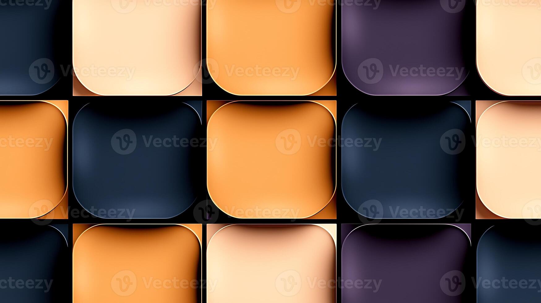 Colorful geometric pattern of rounded squares in warm and cool tones, suitable for design use photo