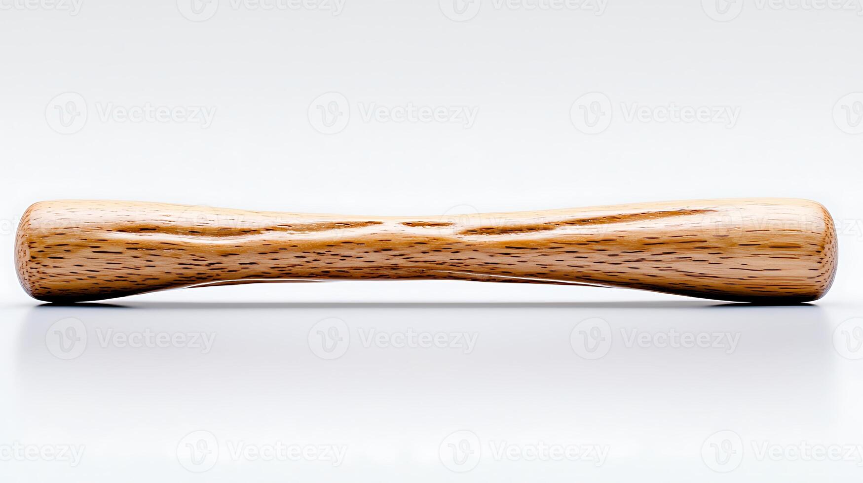 Smooth wooden object displayed on a clean surface, highlighting its natural texture and design photo