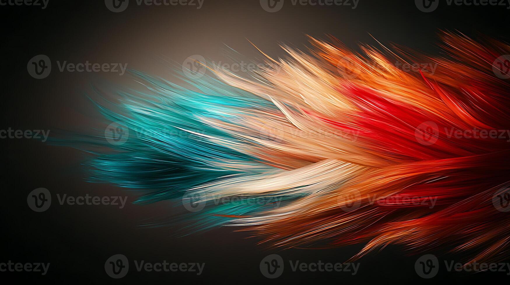 Vibrant abstract swirl of colorful strands representing motion and energy in a dark background photo