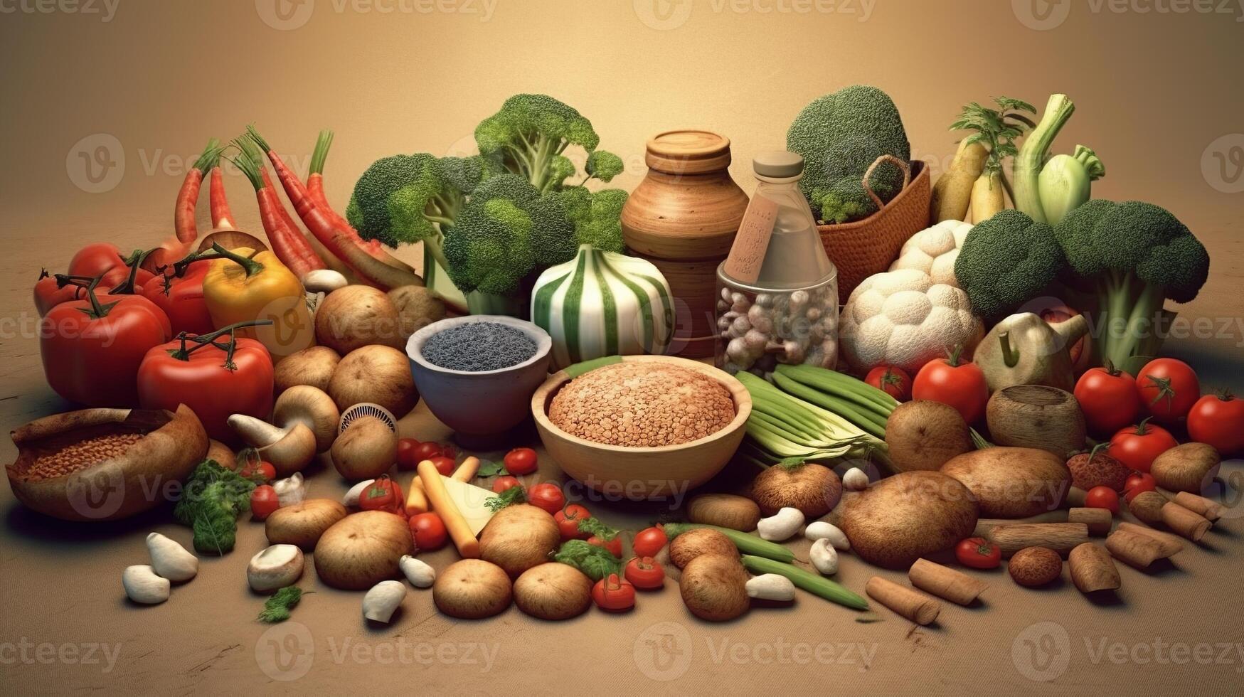 A large assortment of vegetables and fruits photo