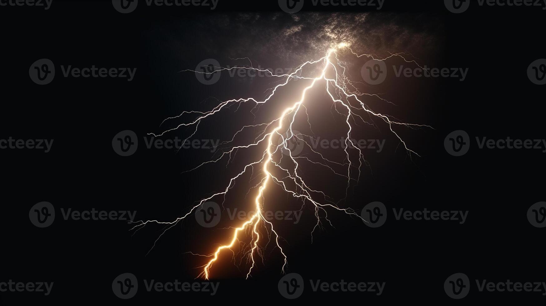 Lightning bolt on black background photo