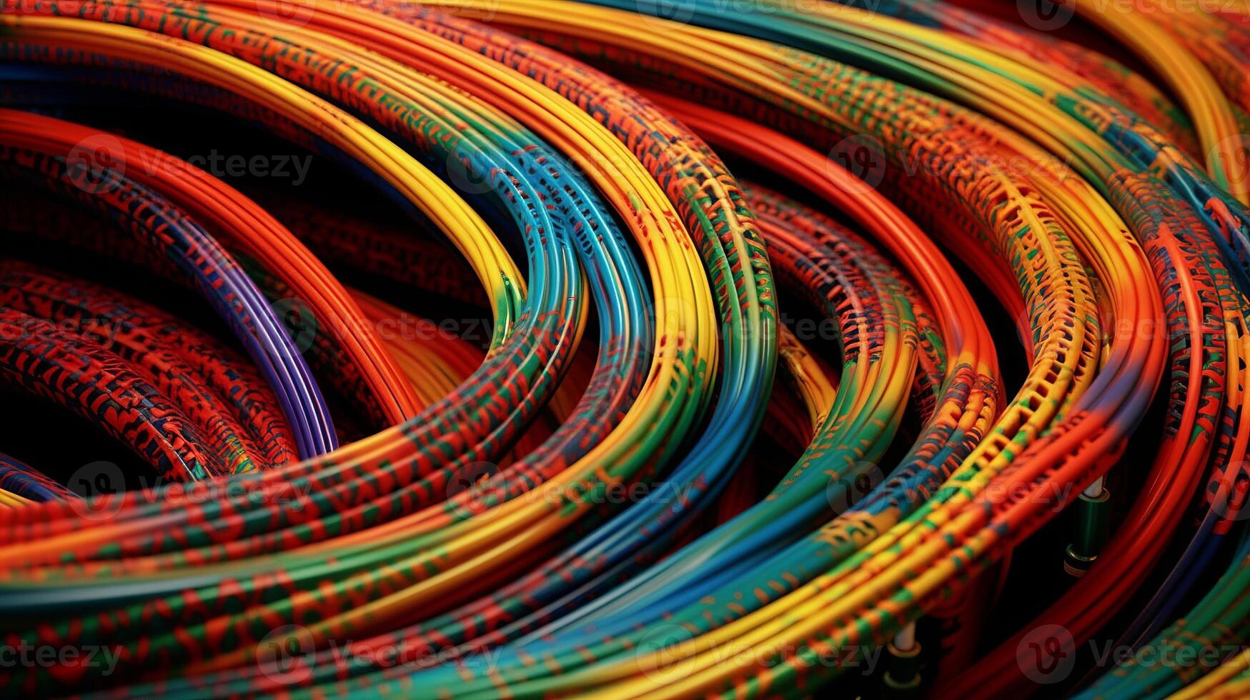 A close up of a bunch of colorful wires photo