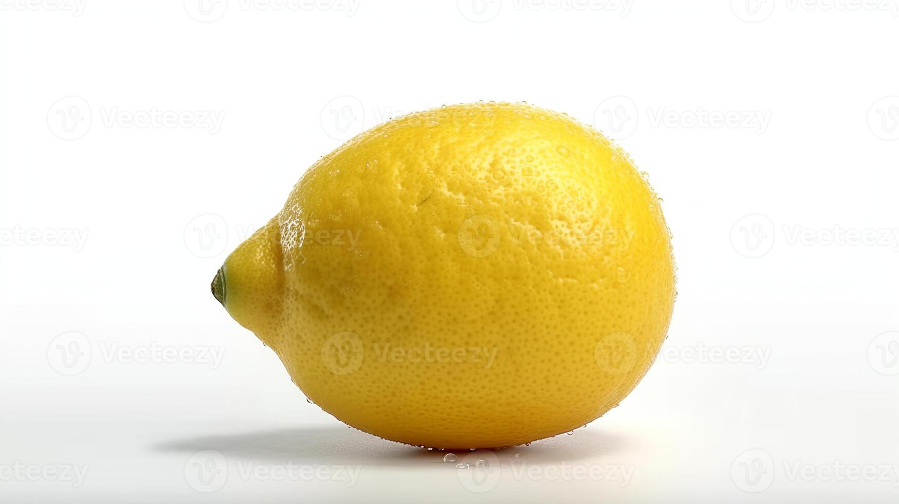 A lemon is shown on a white background photo
