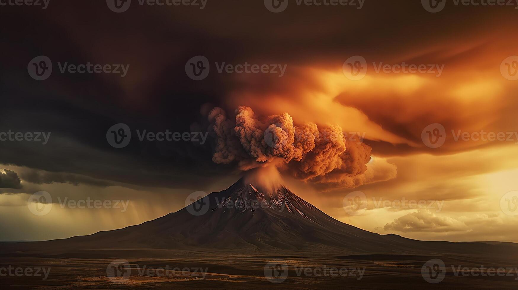 Volcano erupts in the sky photo