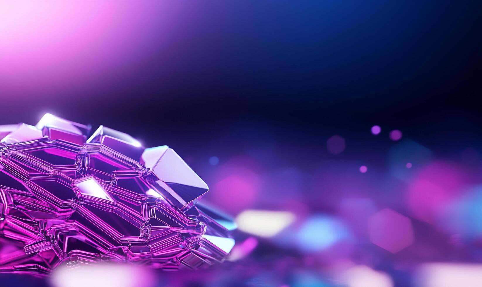 Abstract composition of reflective geometric shapes in vibrant colors. photo