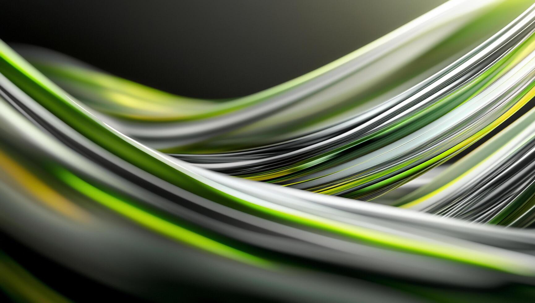 Abstract flowing lines in green and gray tones create a dynamic effect. photo