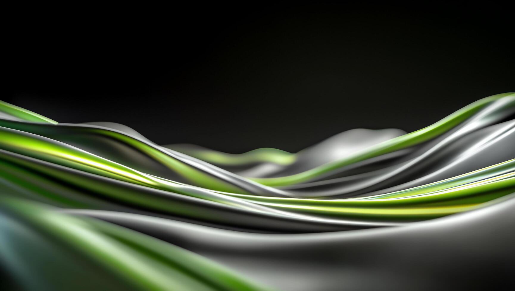 Abstract representation of flowing fabric in green and gray hues. photo