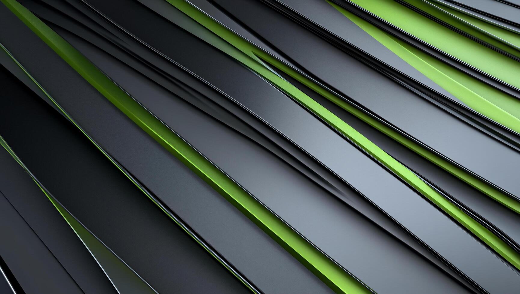 Abstract design featuring sleek black and green layered elements. photo