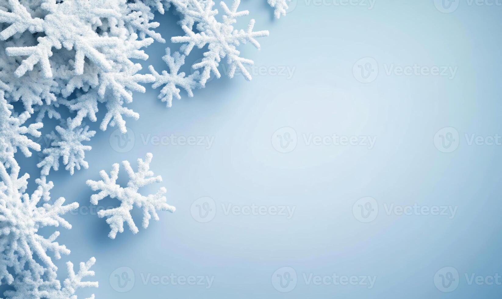 Snow flakes on a blue background photo