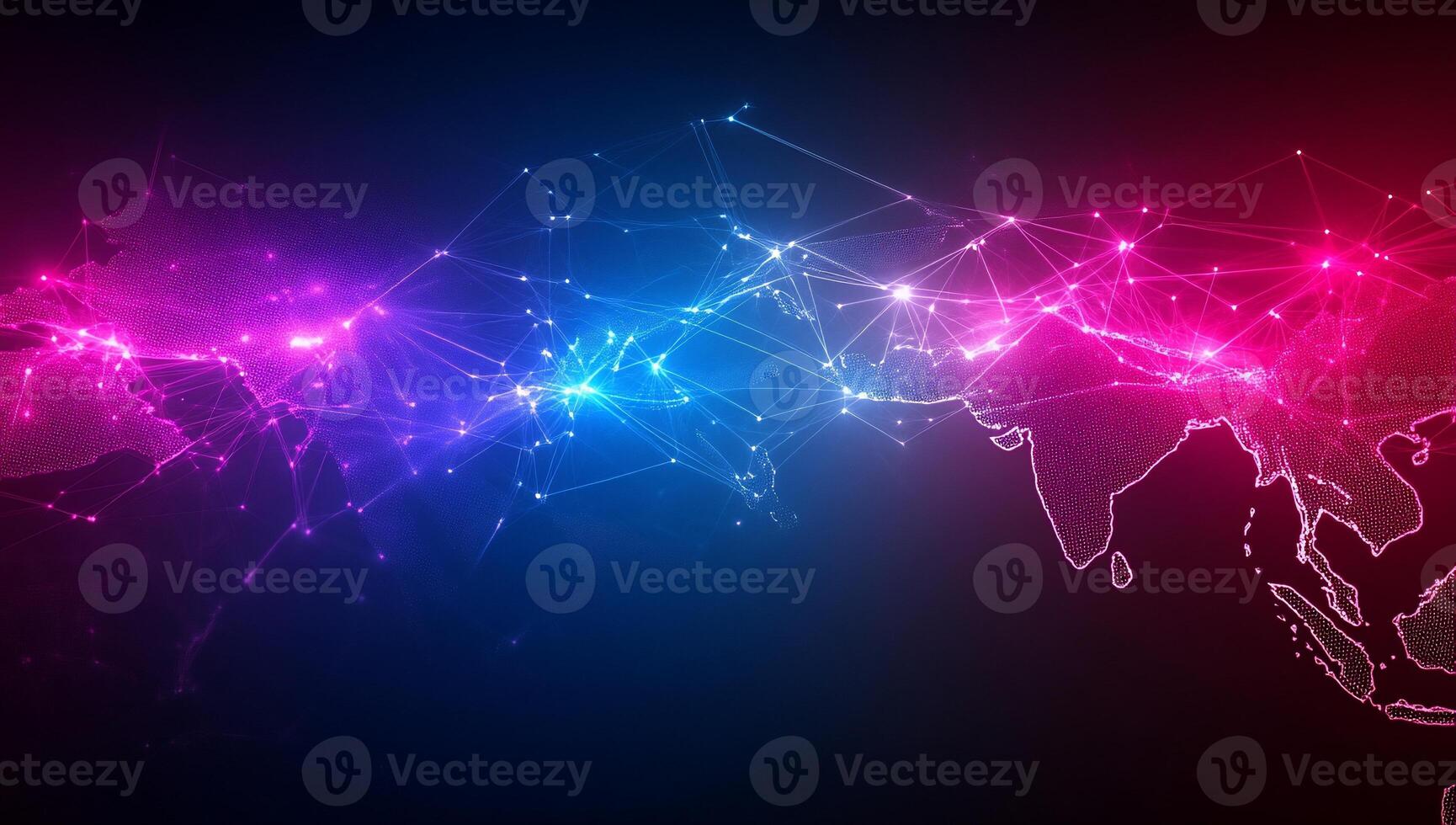 A digital representation of global connectivity through networks. photo