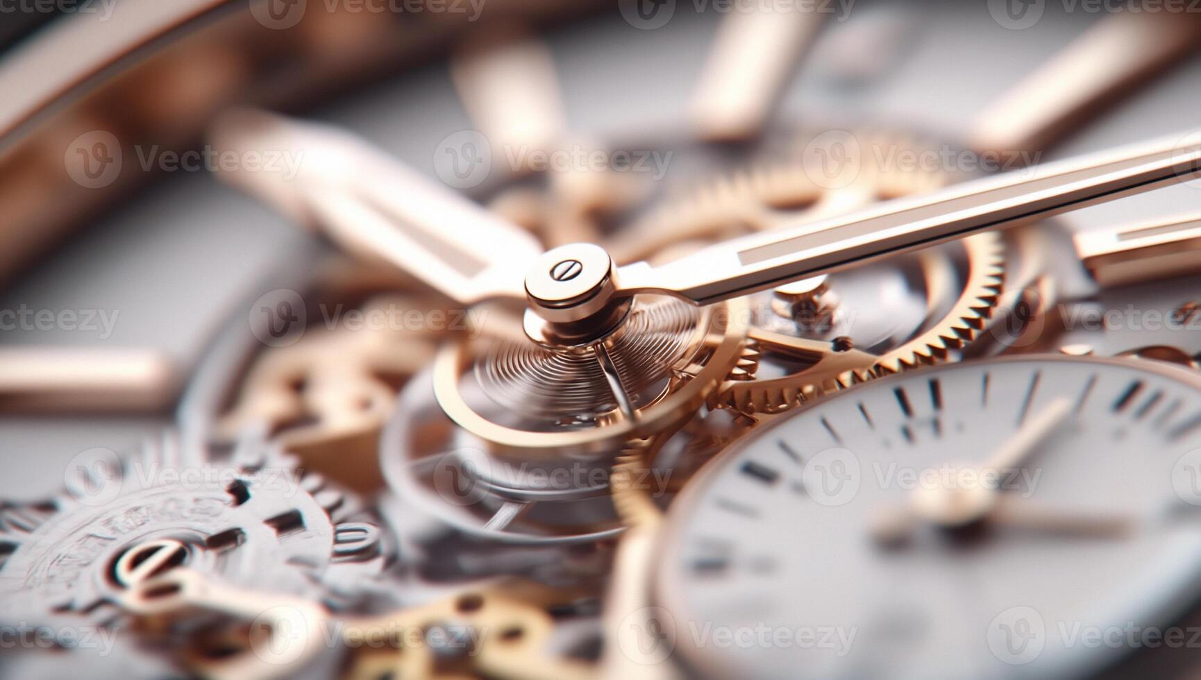 Close-up of a luxury watch showcasing intricate mechanical details. photo