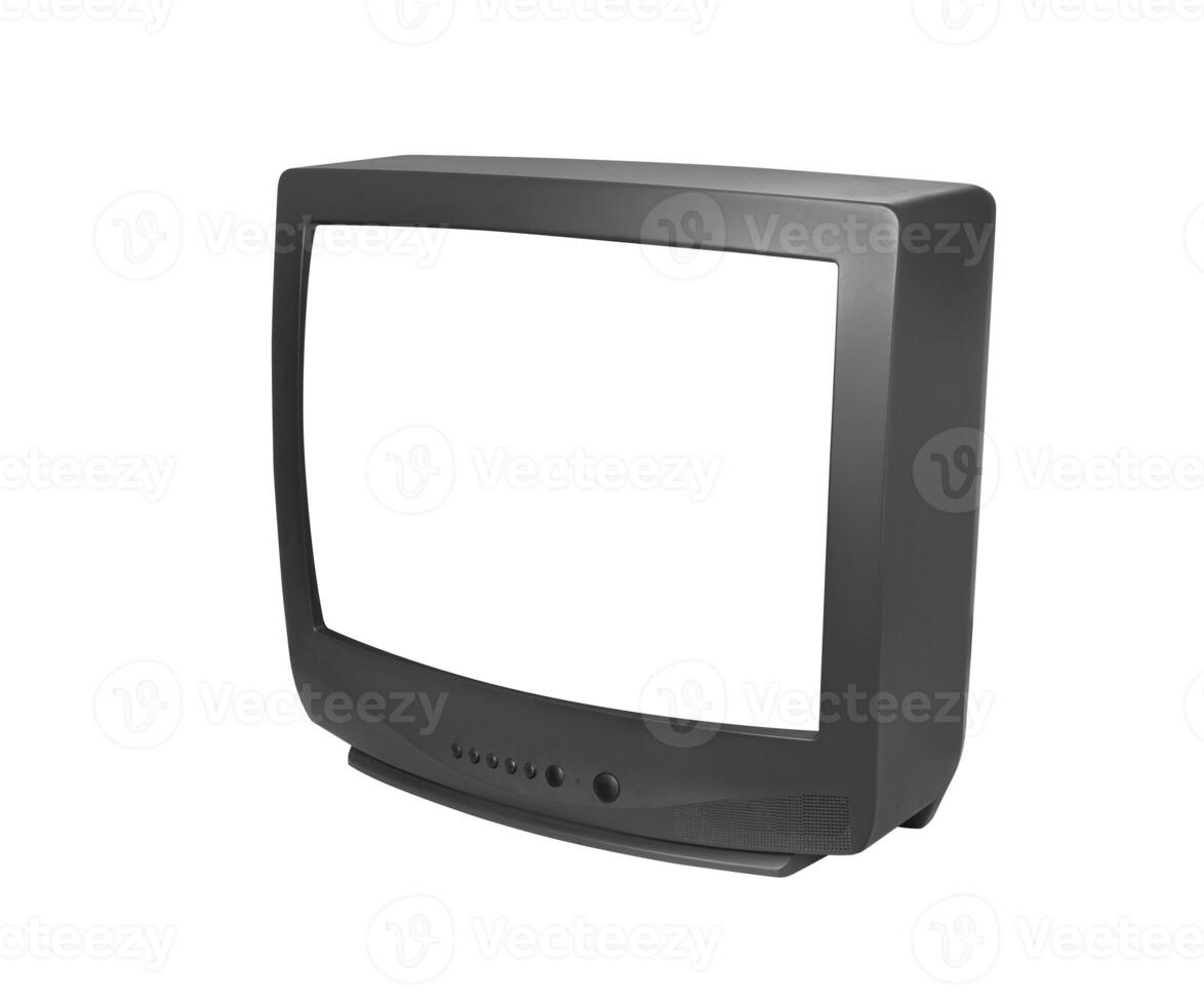 Old analog TV. Retro technology concept isolated on a white nackground photo