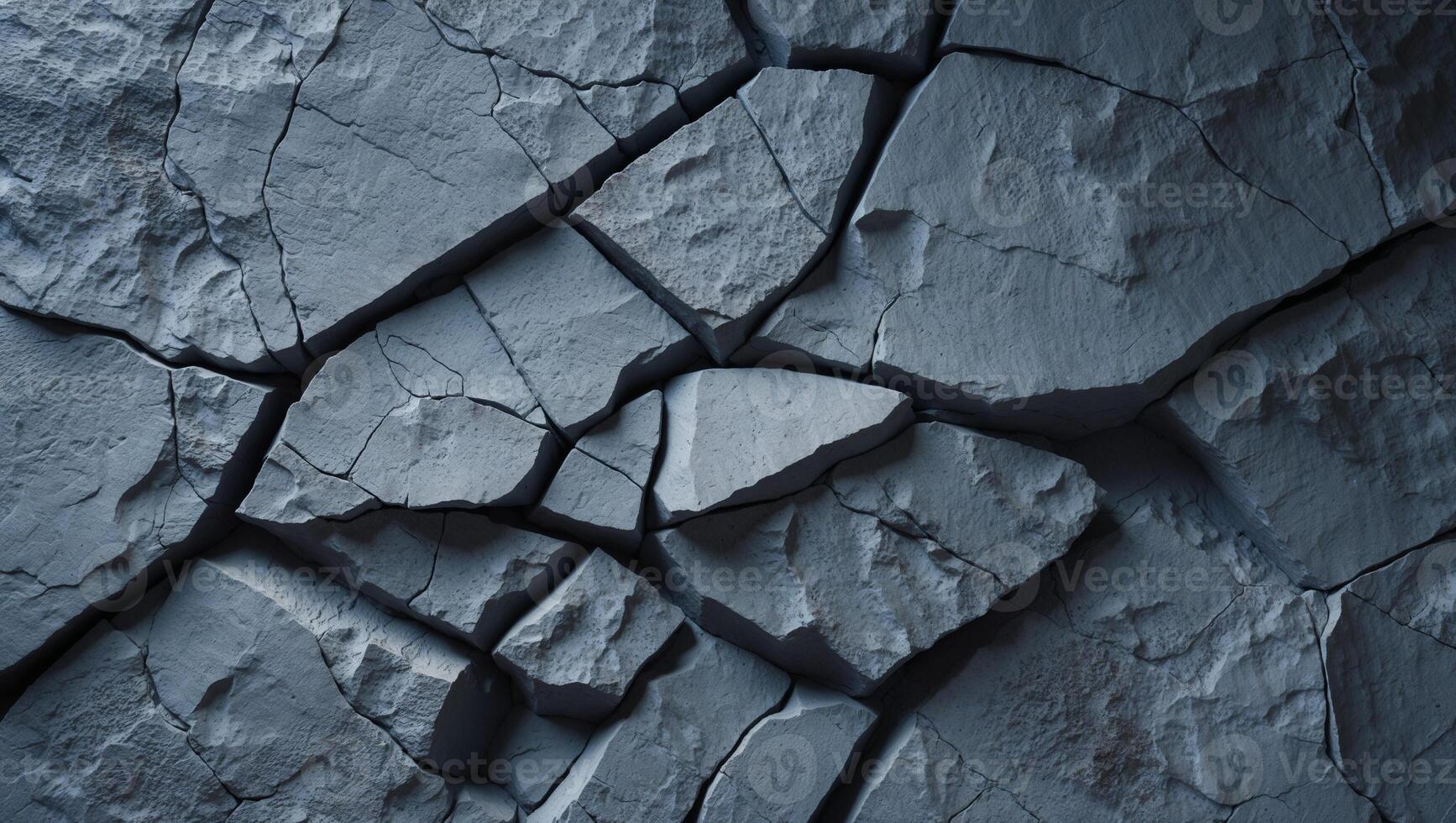 Cracked stone surface forming abstract geometric pattern photo