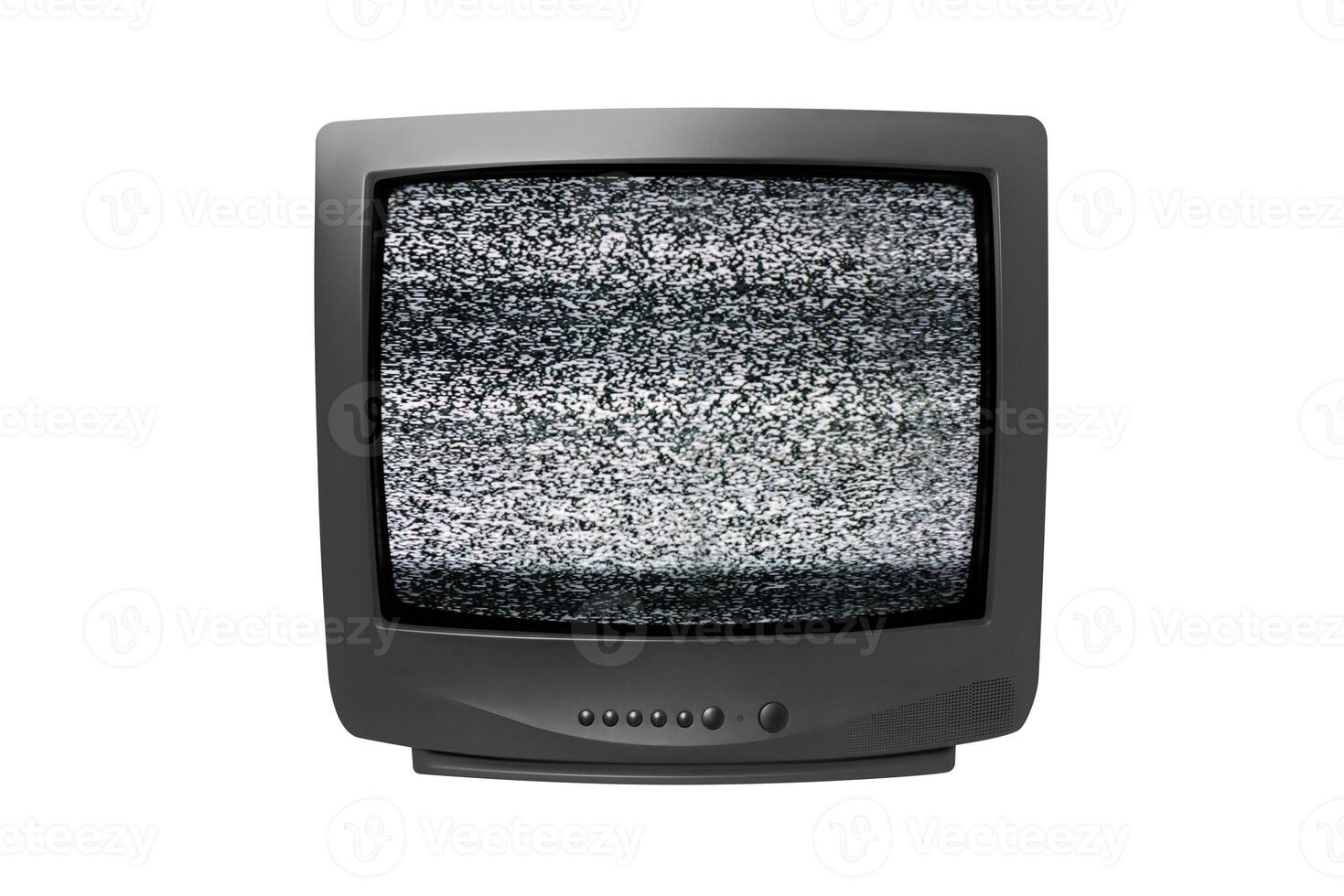 Old analog TV. Retro technology concept on a white photo