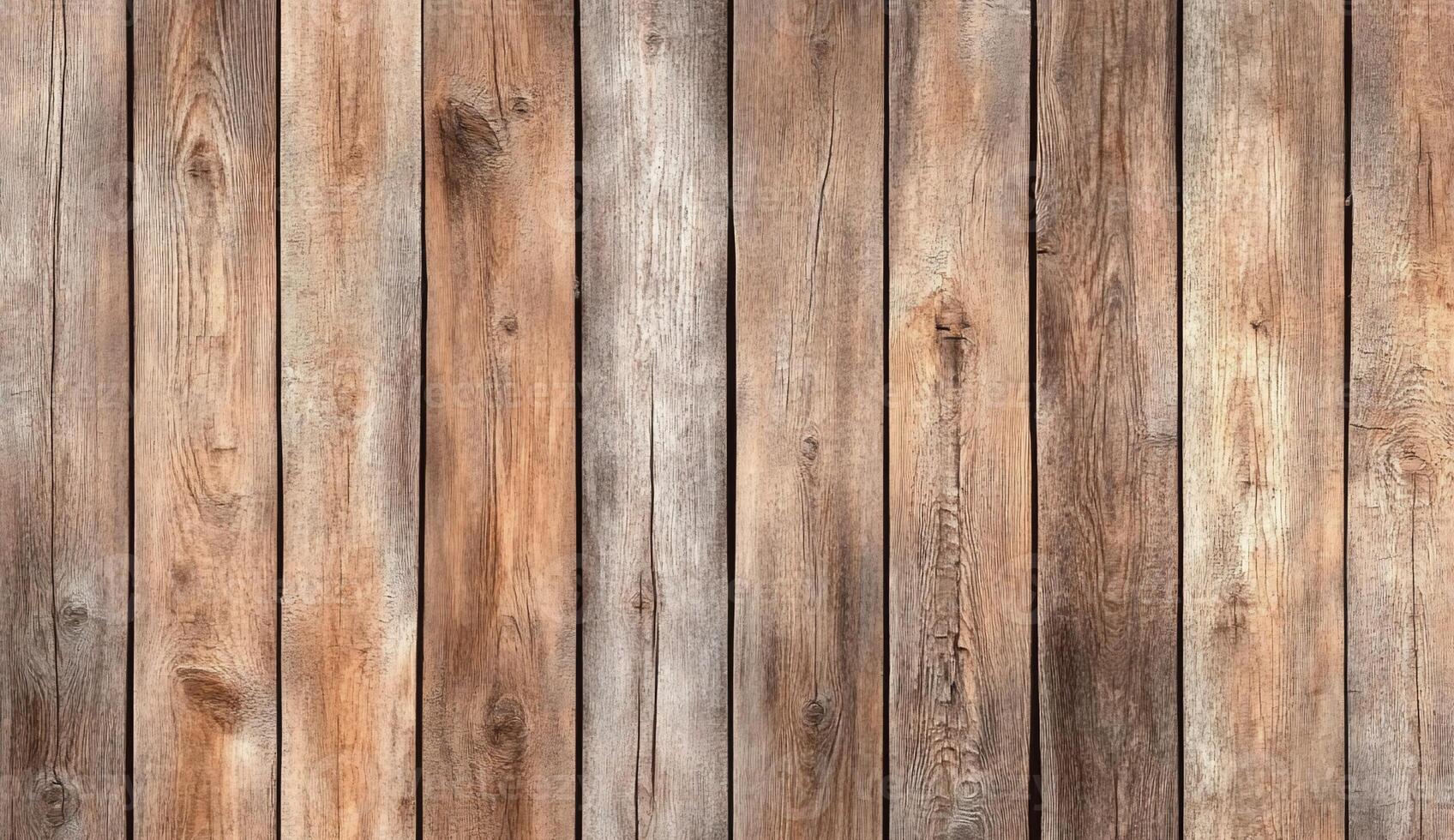 A textured wooden wall with varying shades of brown and grain patterns. photo