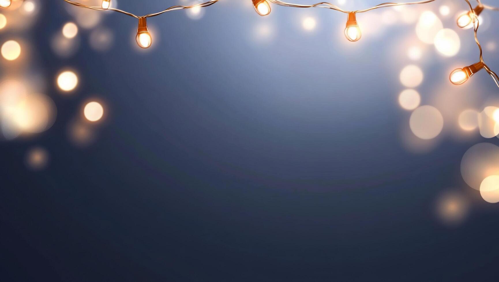 Christmas lights on a dark background photo