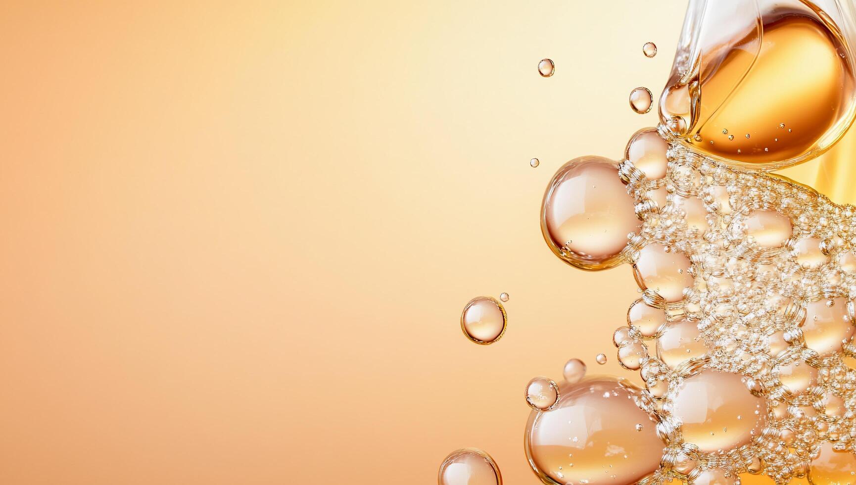 Close up of a glass of orange juice with bubbles photo
