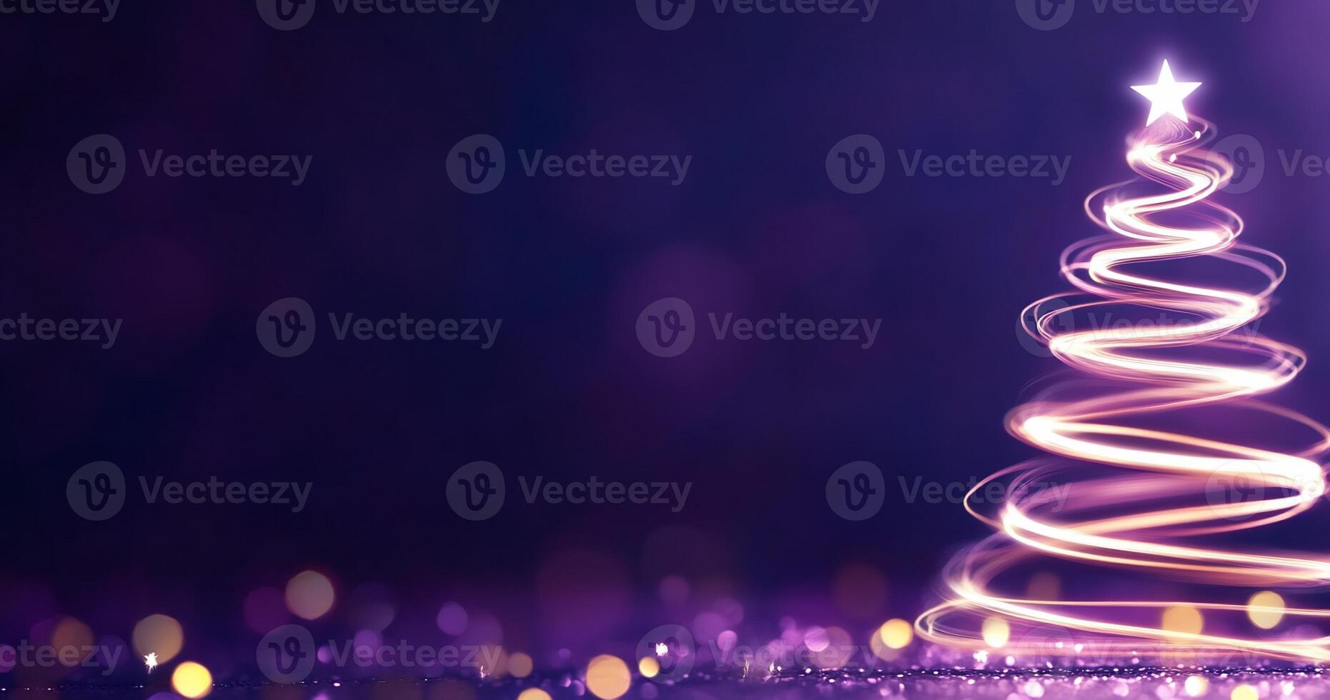 A glowing Christmas tree with sparkles, symbolizing festive cheer. photo