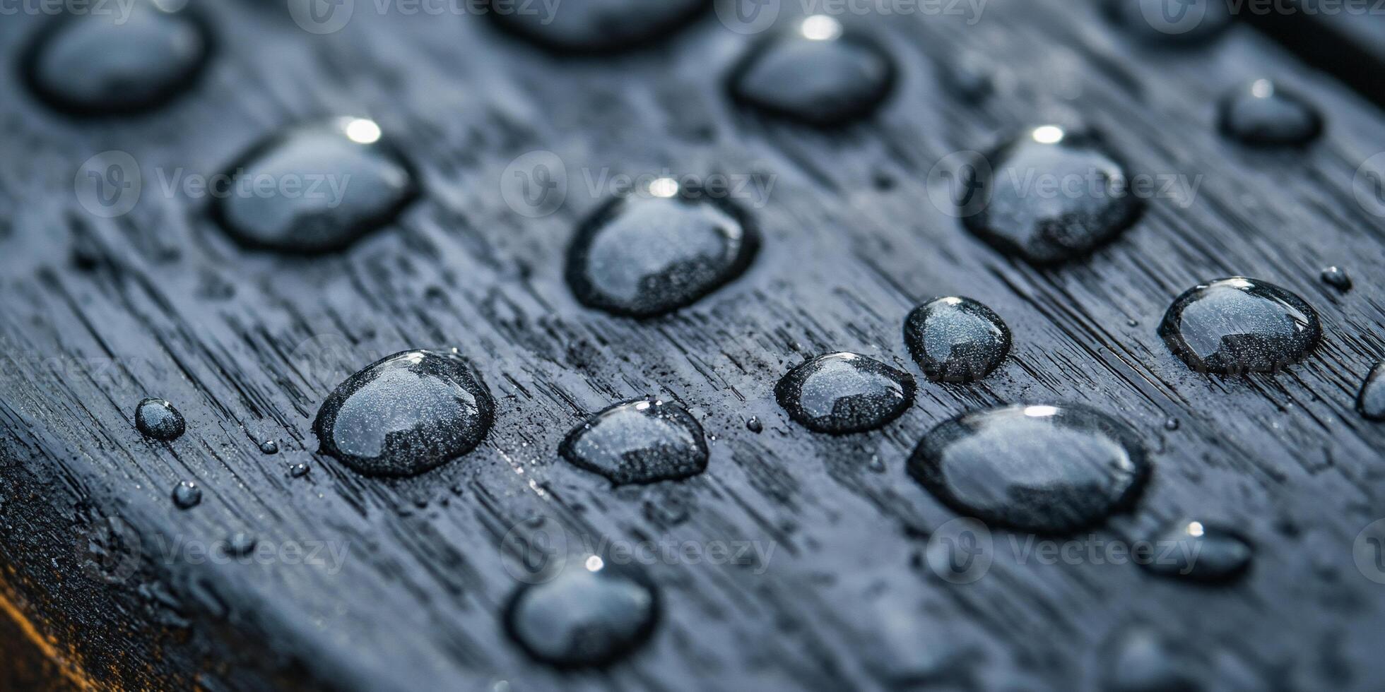 Water droplets on a wooden surface photo