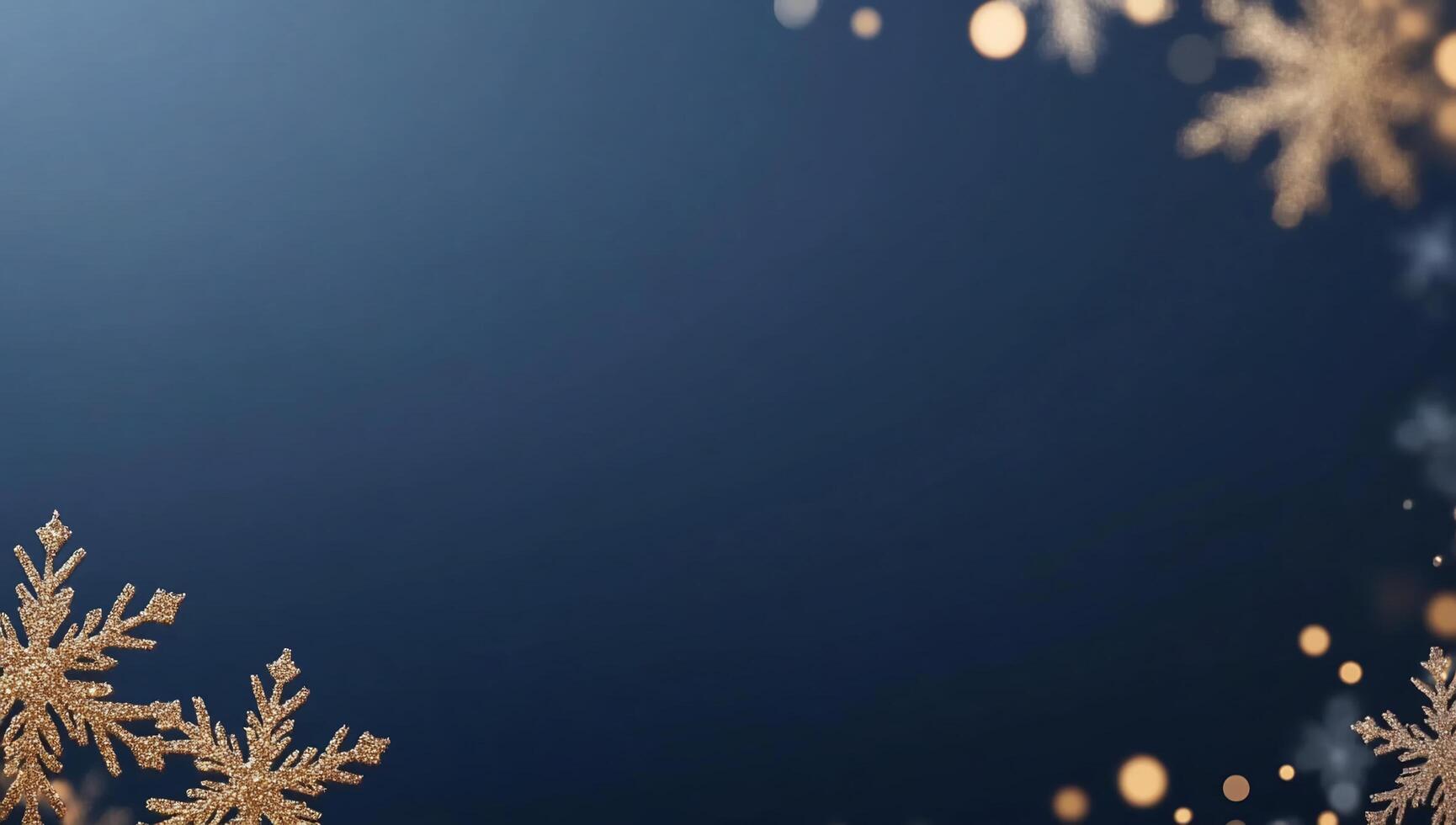A festive background featuring snowflakes on a dark blue backdrop. photo