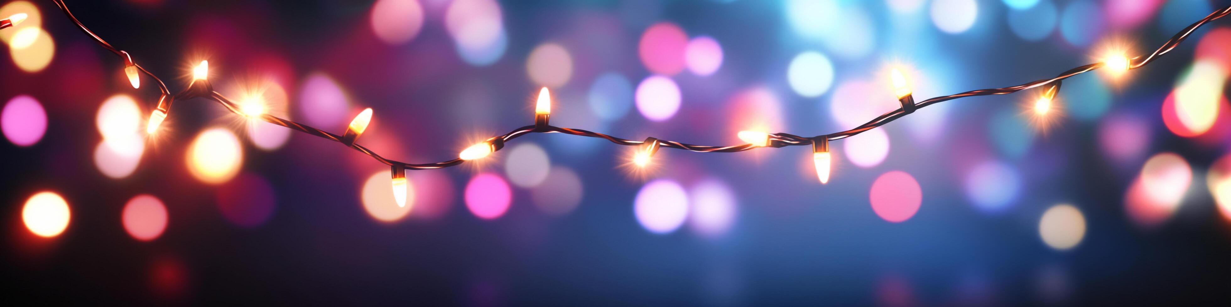 Colorful bokeh lights create a festive and joyful atmosphere. photo