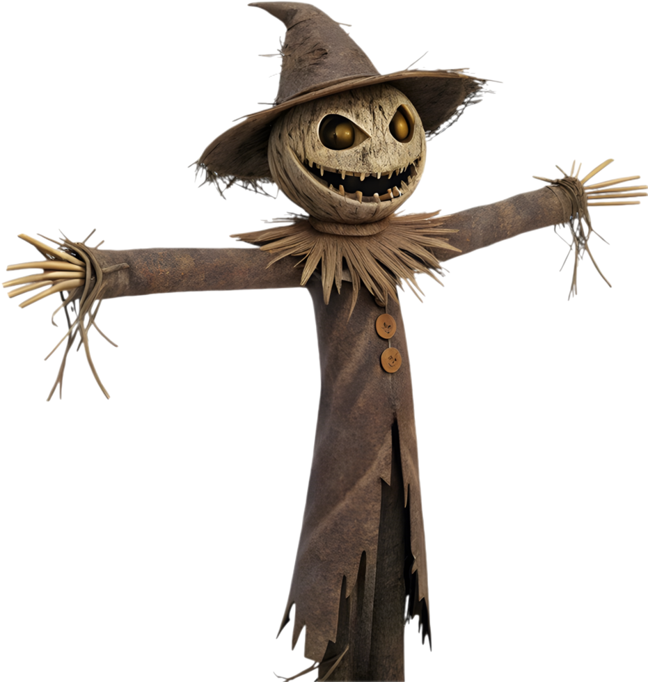 Shadowy Scarecrow with an Unnatural Stance and Dark Aura. . png