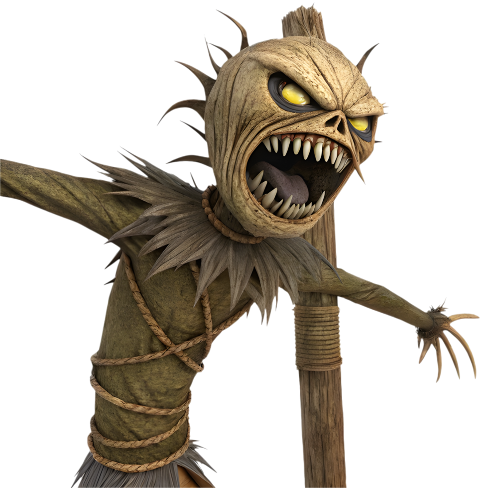 Ghostly Scarecrow with Shadowy Figure at Night. . png