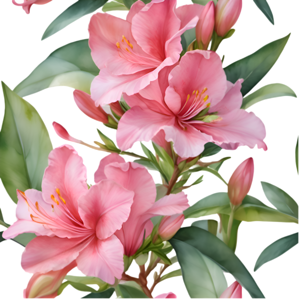Spring Theme Floral Pattern with Azalea Beauty. . png